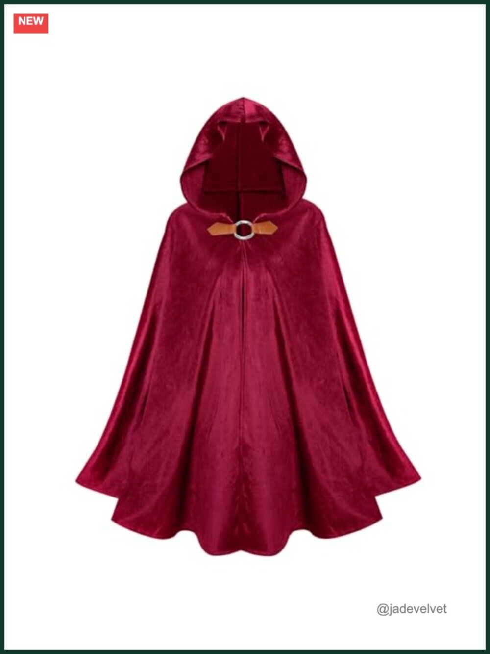 Velvet Hooded Cloak Cape Unisex Renaissance Medieval Steampunk Halloween Costume